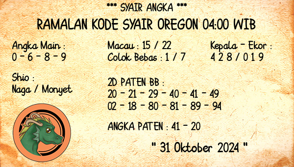 Prediksi Oregon 04:00 WIB