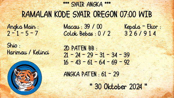 Prediksi Oregon 07:00 WIB