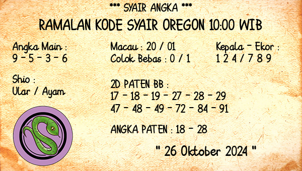 Prediksi Oregon 10:00 WIB