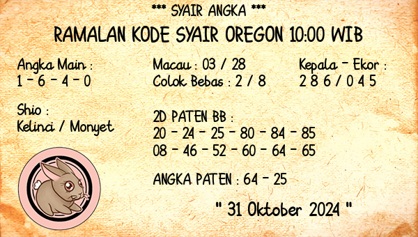 Prediksi Oregon 10:00 WIB