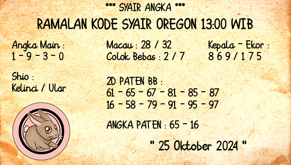 Prediksi Oregon 13:00 WIB