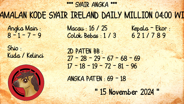 Prediksi Ireland Daily Million 04:00 WIB