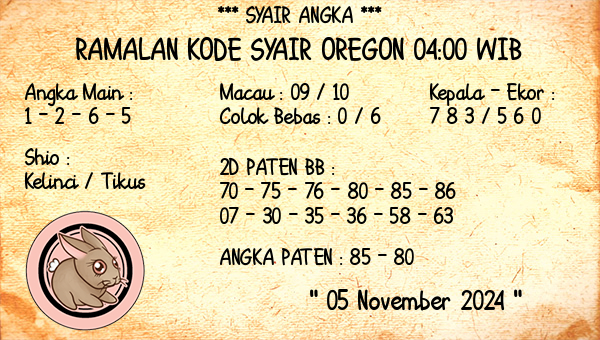 Prediksi Oregon 04:00 WIB