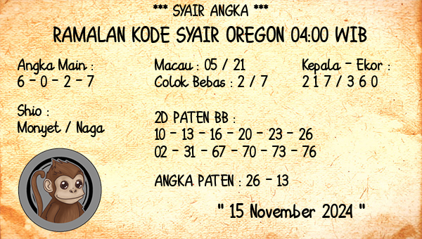 Prediksi Oregon 04:00 WIB