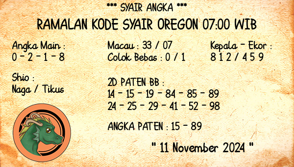 Prediksi Oregon 07:00 WIB