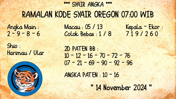 Prediksi Oregon 07:00 WIB