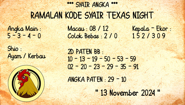 Prediksi Texas Night