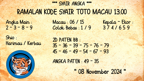 Prediksi Toto Macau 13:00