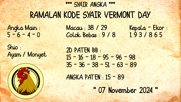 Prediksi Vermont Day